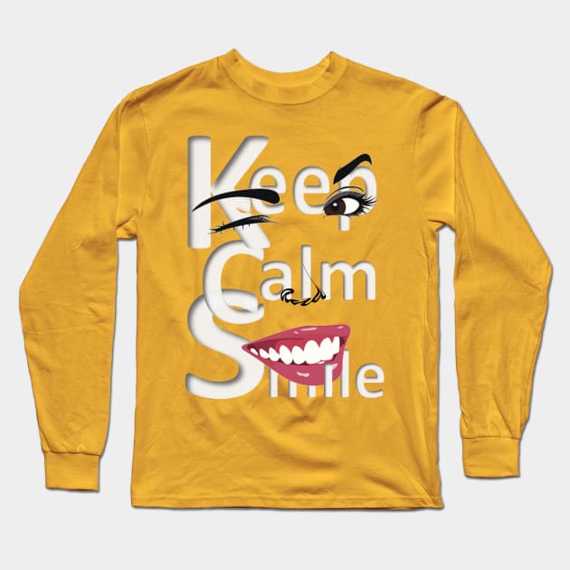 keep calm & smile Long Sleeve T-Shirt by joinphp